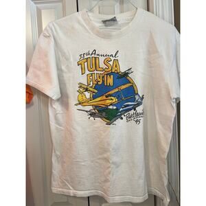 VINTAGE 1995 Tulsa Fly-In Bartlesville OK T-shirt Size Large